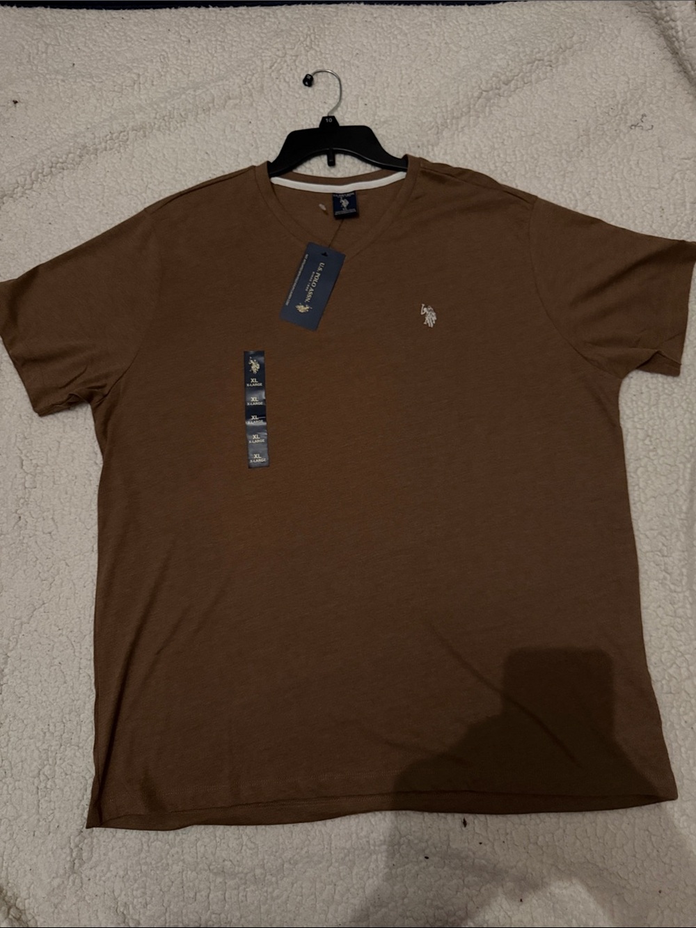 U.S. Polo Assn. Men’s Brown V-Neck Short Sleeve Tee